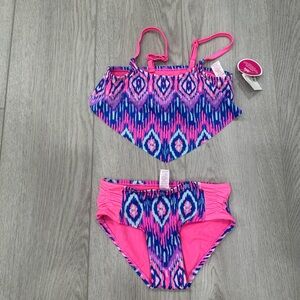 Pink and Blue Patterned swim size 6 new Set Justice